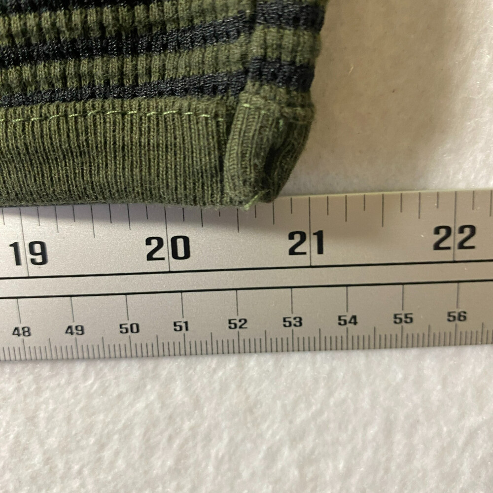 Laguna Mens XL Green Striped Waffle Knit Hoodie Pullover Sweater - Picture 5 of 7